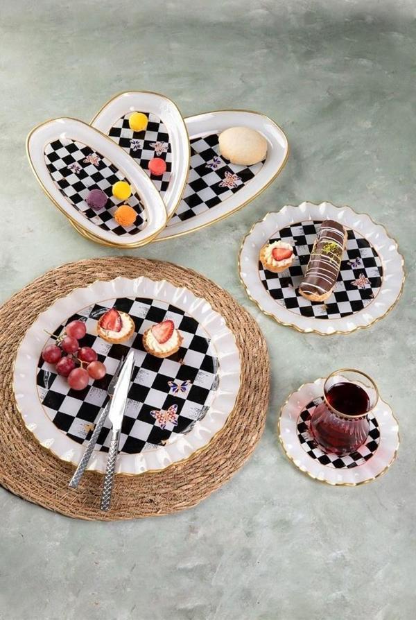 Jasper 27 Parça Dama Desenli Kahvaltı Set Zamansız Şıklık - Image 1
