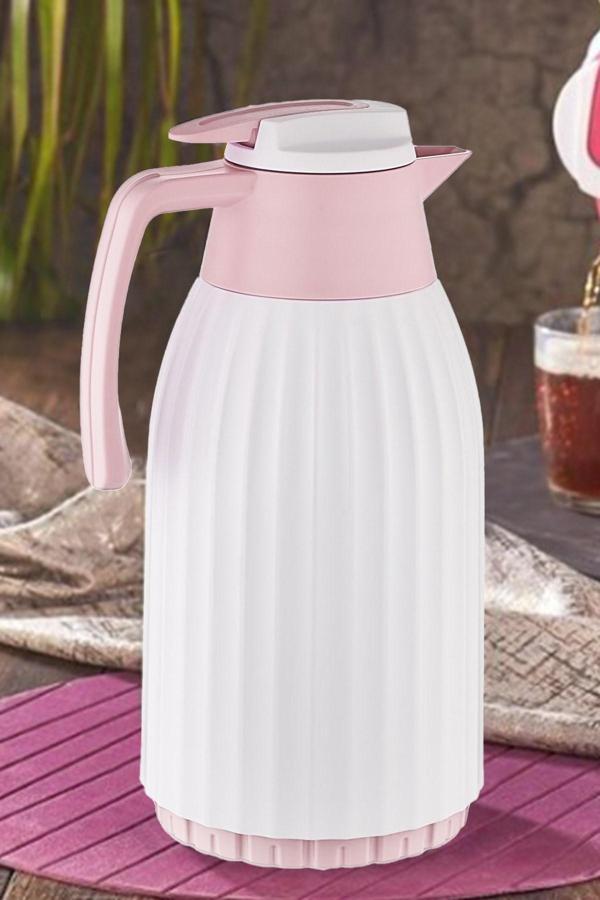 Penguen Png-7000 1,5 Lt Oluklu Cam Termos Pembe - Image 1