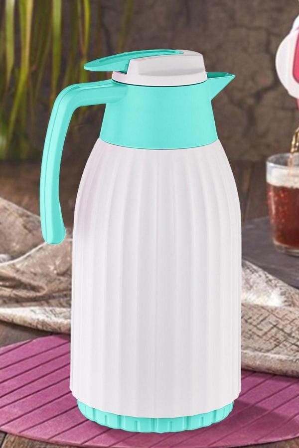 Penguen Png-7000 1,5 Lt Oluklu Cam Termos Yeşil - Image 1