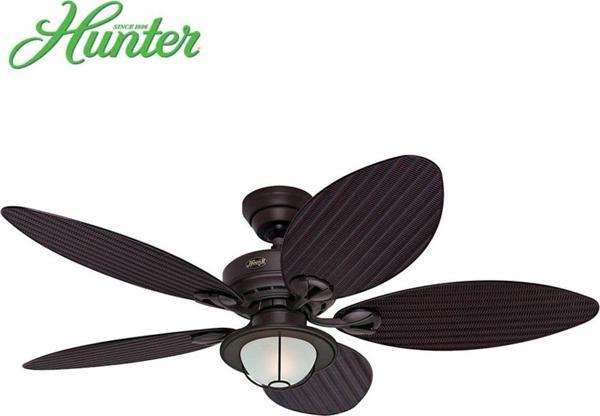 Hunter Fan Bayview Çağdaş Bronz - 137 Cm. Angra Aydınlatmalı Dış Mekan Tavan Vantilatörü - Image 1