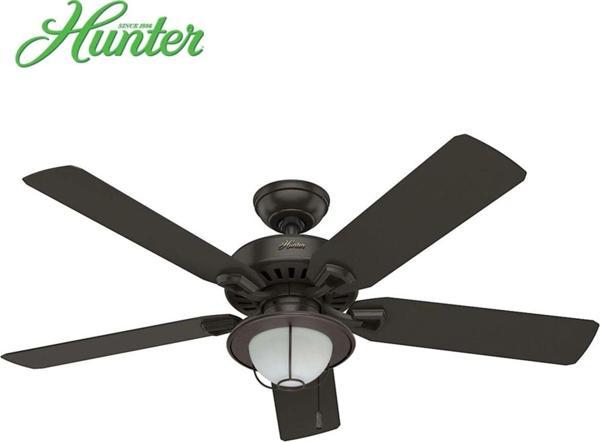 Hunter Fan Builders Elite Çağdaş Bronz - 132 Cm. Nemli Dış Mekan Aydınlatmalı Tavan Vantilatörü - Image 1