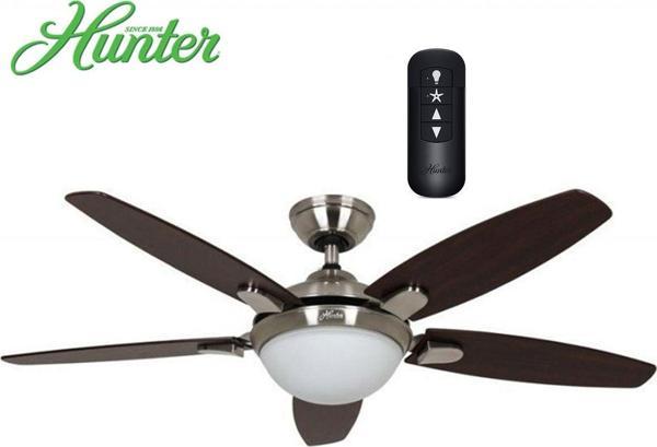 Hunter Fan Contempo Fırçalanmış Nikel 132 Cm. Aydınlatmalı Ve Uzaktan Kumandalı Tavan Vantilatörü - Image 1