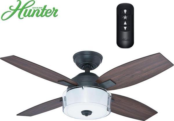 Hunter Fan Central Park Yıpranmış Çelik - 107 Cm. Uzaktan Kumandalı Aydınlatmalı Tavan Vantilatörü - Image 1