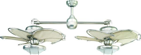 Oğuzhan Twin Star Fırçalanmış Nikel - 76 Cm. Aydınlatmalı Tavan Vantilatörü - Image 1