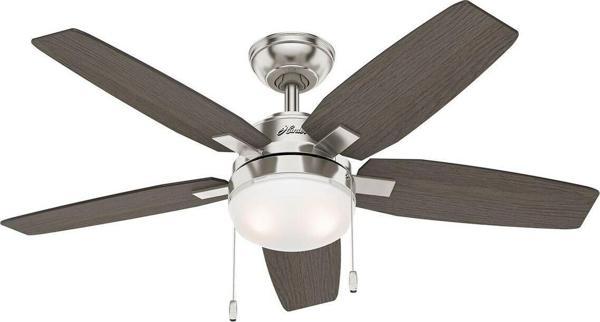Hunter Fan Arcot Fırçalanmış Nikel - 117 Cm. Aydınlatmalı Tavan Vantilatörü - Image 1