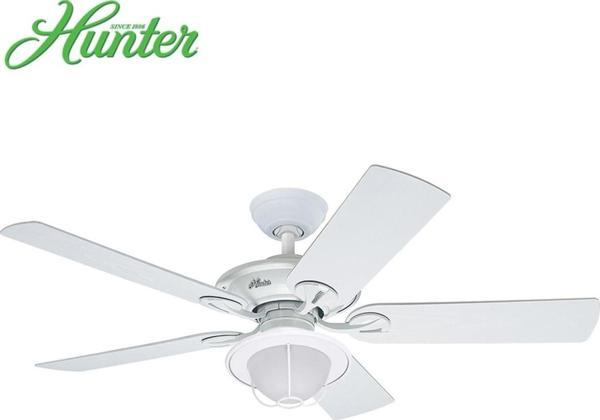 Hunter Fan Maribel Beyaz 132 Cm Aydınlatmalı Nemli Dış Mekan Mekan Tavan Vantilatörü - Image 1