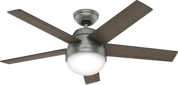 Hunter Fan Stile Mat Gümüş 117 Cm. Aydınlatmalı Ve Uzaktan Kumandalı Tavan Vantilatörü - Image 1