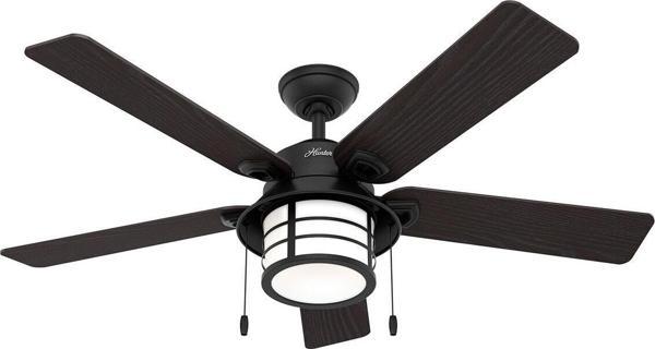 Hunter Fan Santorini Doğal Demir 132 Cm. Aydınlatmalı Nemli Dış Mekan Tavan Vantilatörü - Image 1
