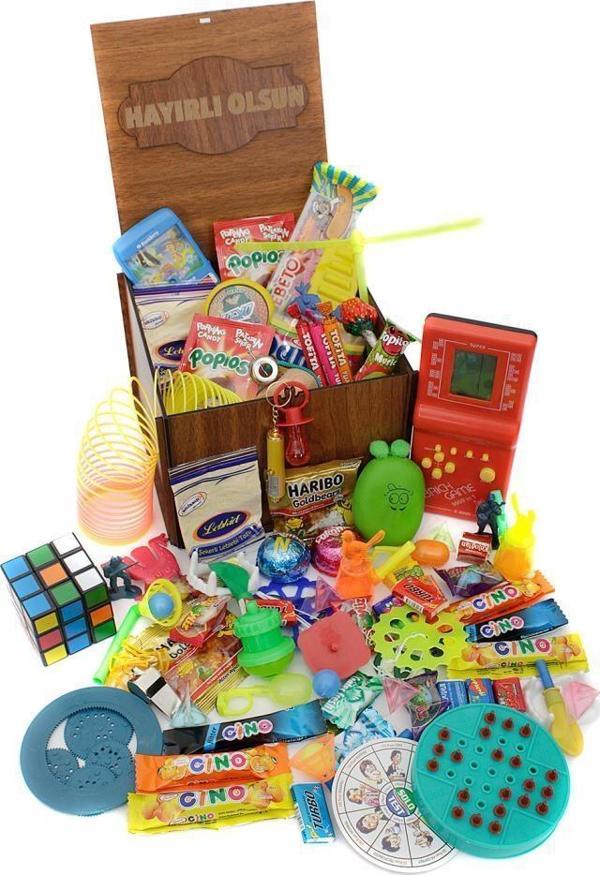 Ahşap Gıda Ve Oyuncak Kutusu Kırmızı Tetris ( Hayırlı Olsun ) - Image 1