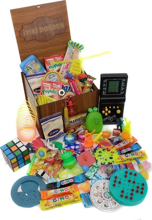 Ahşap Gıda Ve Oyuncak Kutusu Siyah Tetris ( İyi ki Doğdun ) - Image 1