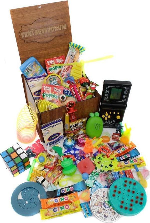 Ahşap Gıda Ve Oyuncak Kutusu Siyah Tetris ( Seni Seviyorum ) - Image 1