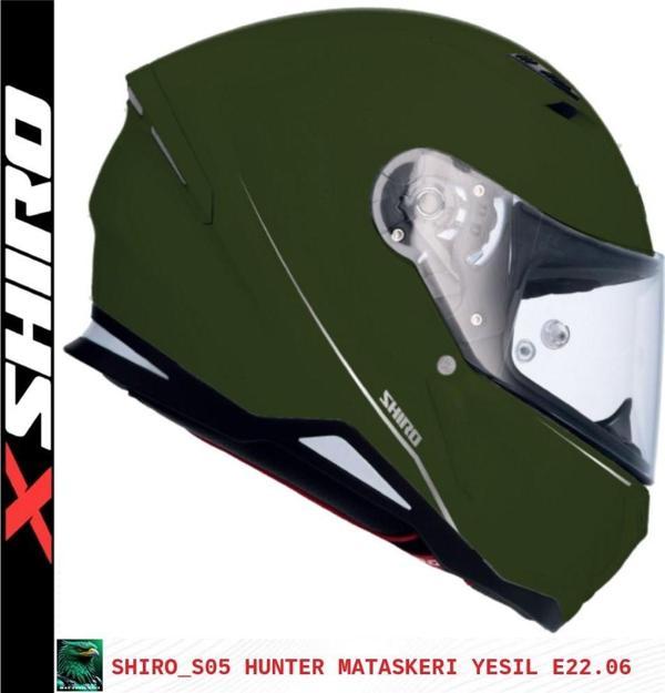 SHIRO KASK 100114 FULLFACE HUNTER M.C MATT_XL GREEN - Image 1