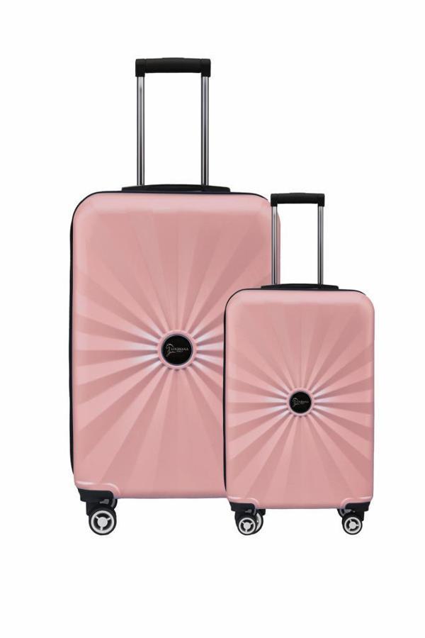 2'li Valiz Seti Polikarbon Büyük Boy – Kabin Boy Valiz Rose 1809 - Image 1