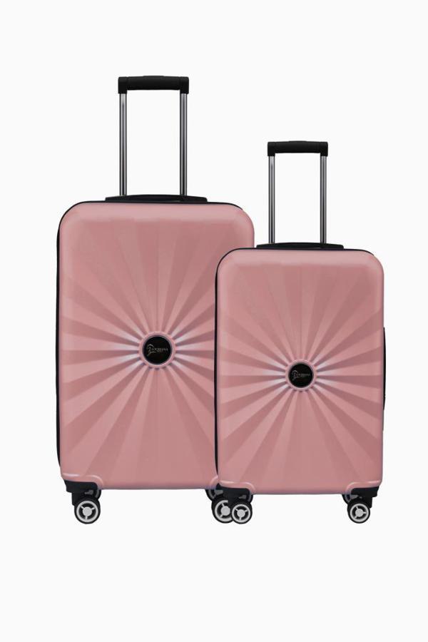 2'li Valiz Seti Polikarbon Büyük Boy – Orta Boy Valiz Rose 1809 - Image 1