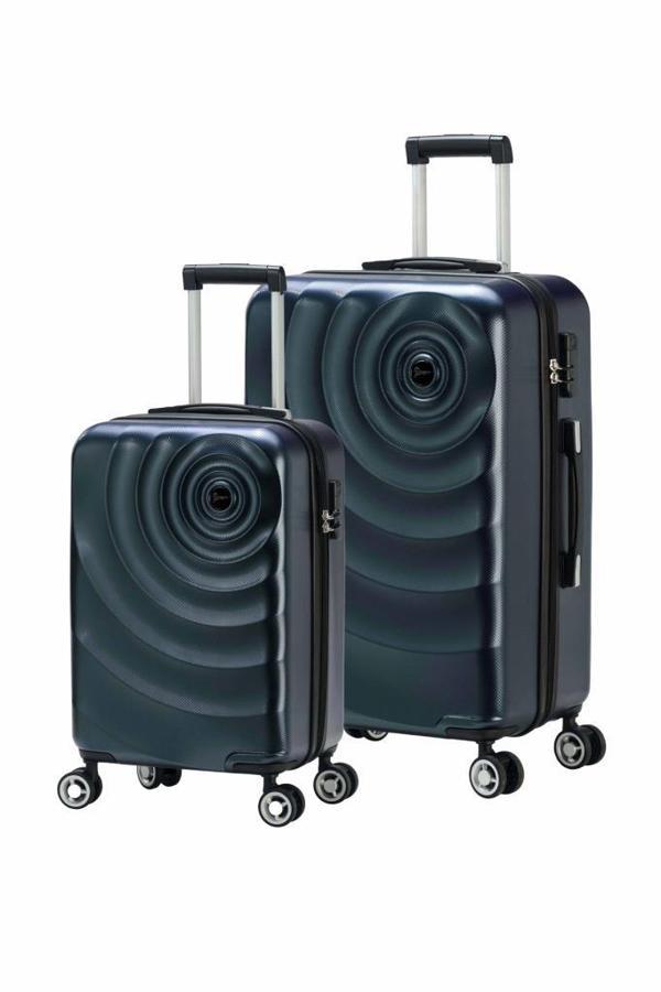 2'li Valiz Seti Polikarbon Orta Boy - Kabin Boy Valiz Petrol 1808 - Image 1