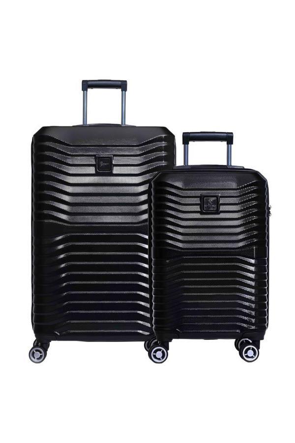 2'li Valiz Seti Polikarbon Orta Boy - Kabin Boy Valiz Siyah 1819 - Image 1