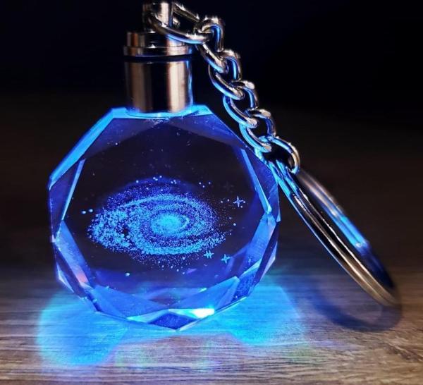 Galaxy Gezegen Tasarım Işıklı Anahtarlık - Image 1