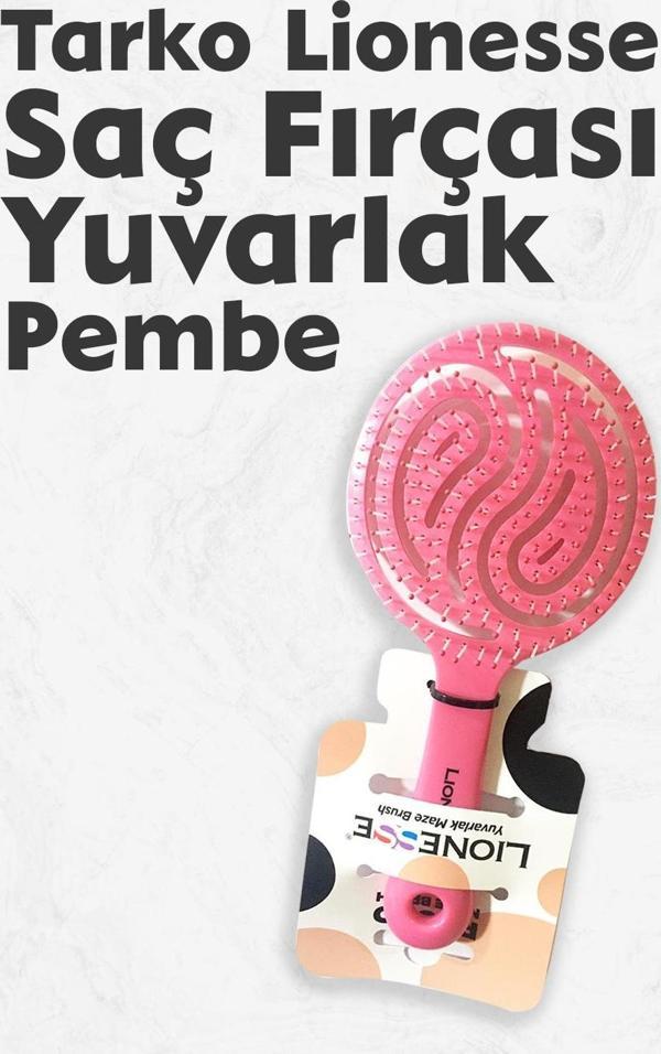 Tarko Lionesse Saç Fırçası Yuvarlak Pembe - Image 1