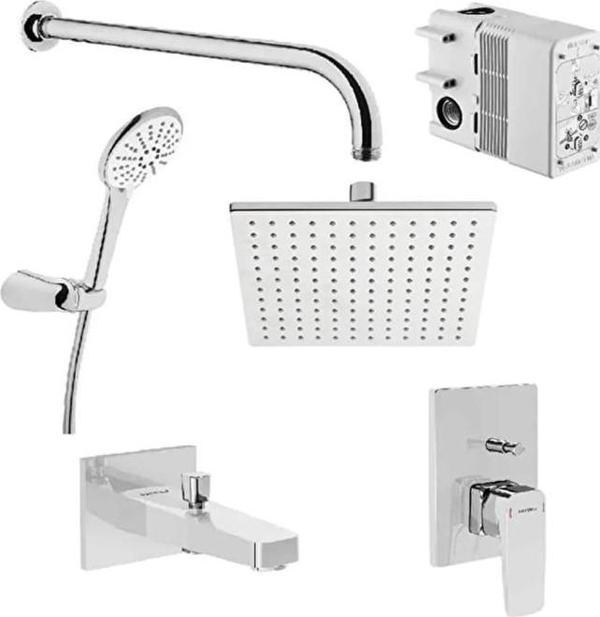 Artema Root Square Ankastre Banyo Seti 6 Ürün Krom A49280  - Image 1