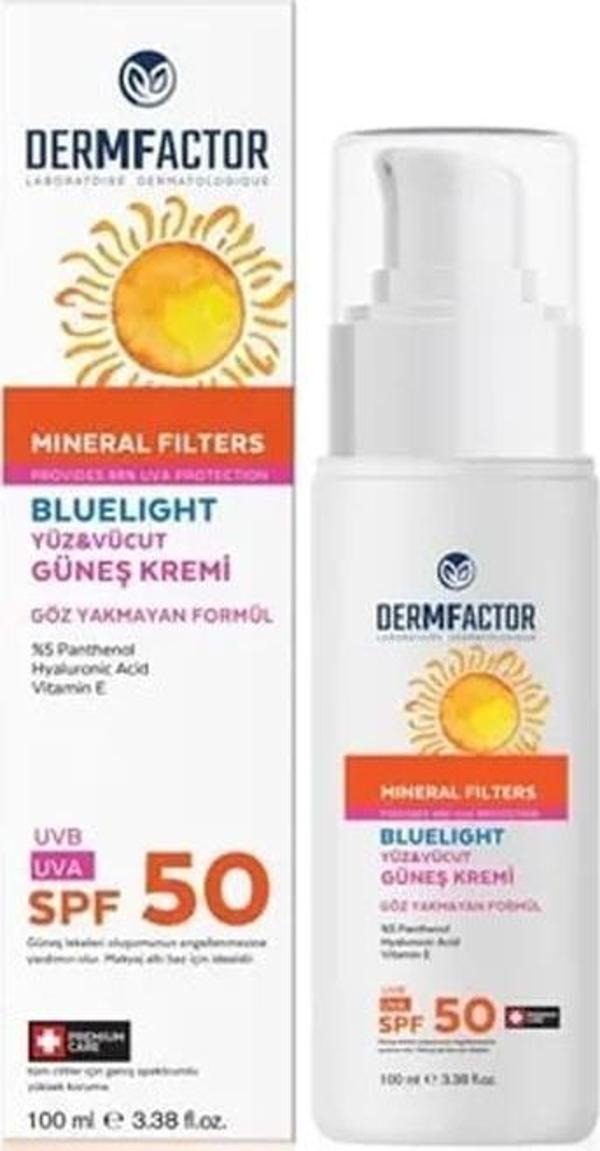 Dermfactor Bluelight Mineral Filtre Güneş Kremi SPF50 100ml - Image 1
