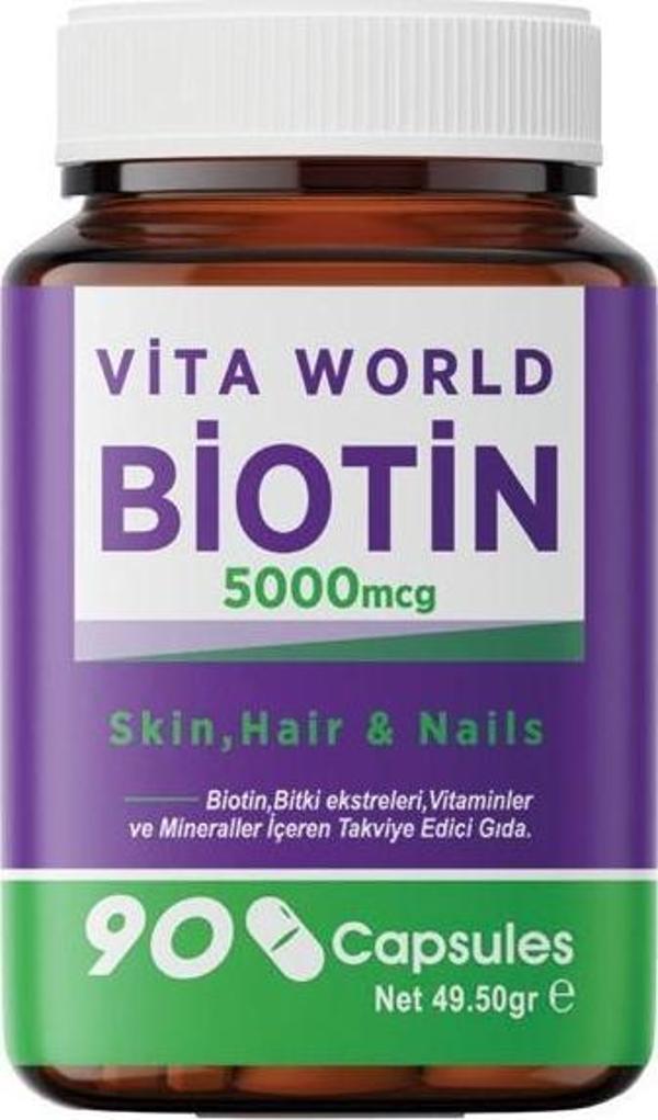 Vita World Biotin 90 Kapsül - Image 1