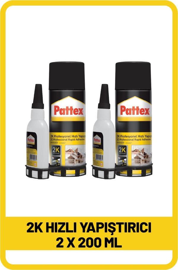 Pattex 2K Hızlı Yapıştırıcı 200ml x 2 Adet | Güçlü ve Hızlı Yapışma - Image 1