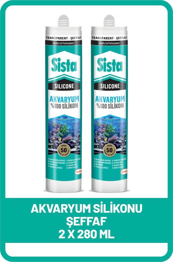 Sista Akvaryum Silikonu Şeffaf, 280 ml x 2 Adet - Image 1
