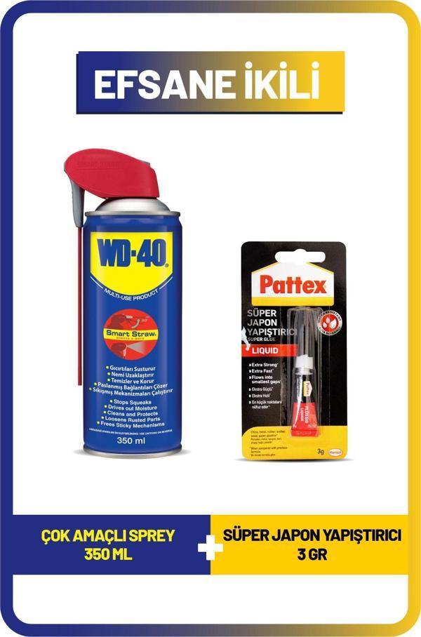 WD-40 350 ml + Pattex SK 3 gr Yapıştırıcı Seti | Çok Amaçlı Temizleyici ve Güçlü Yapıştırıcı - Image 1