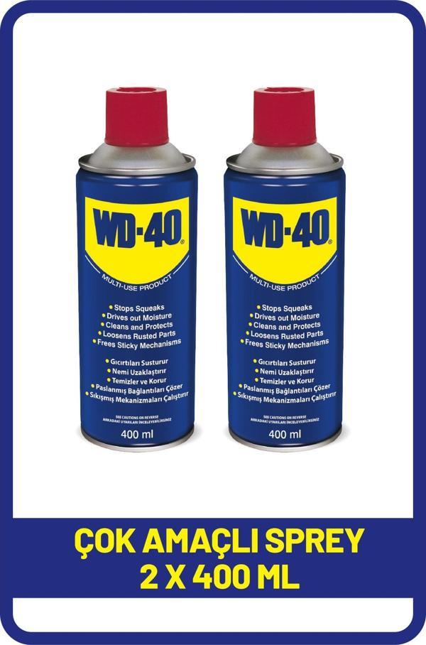 WD-40 Çok Amaçlı Temizleyici ve Yağlayıcı Sprey - 400 ml x 2 Adet | Pas Sökücü ve Koruyucu - Image 1