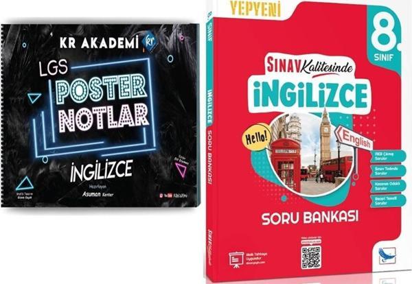 KR Akademi 8. Sınıf LGS İngilizce Poster Notlar ve Sınav Yayınları Soru Bankası Seti 2 Kitap - Sınav Yayınları - Image 1