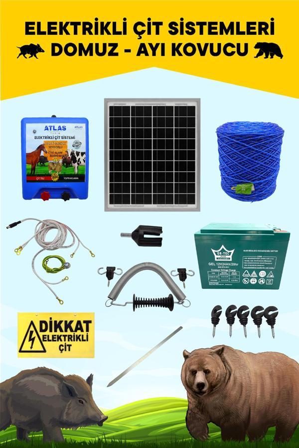 ATLAS ELEKTRİKLİ ÇİT 5 YIL GARANTİ 1000MT PROFESYONEL SET ÖMÜRLÜK NO2 - Image 1