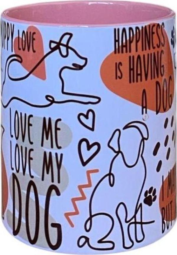 Dearens Dog Lovers Renkli Kupa Pembe - Image 1
