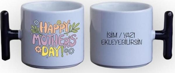 Dearens Happy Mothers Day Mesaj/İsim T Kupa Beyaz - Image 1