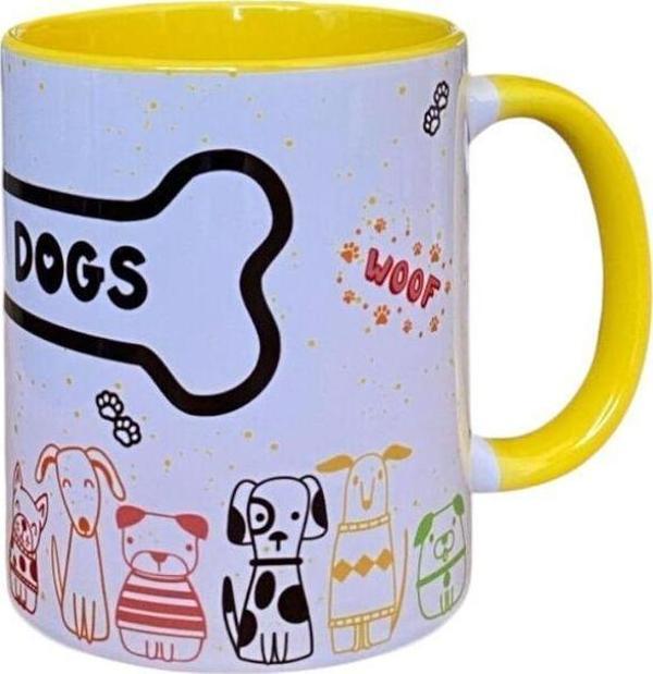 Dearens I Love My Dogs Gerçek Sevgi Kupası Sarı - Image 1