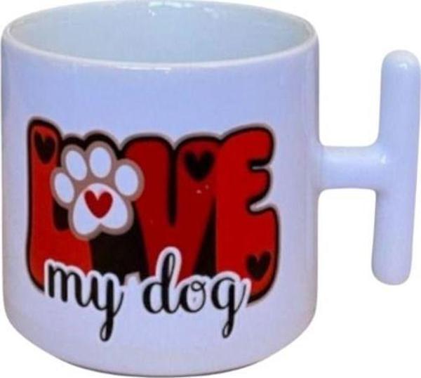 Dearens Love My Dog Baskılı Kupa Beyaz - Image 1