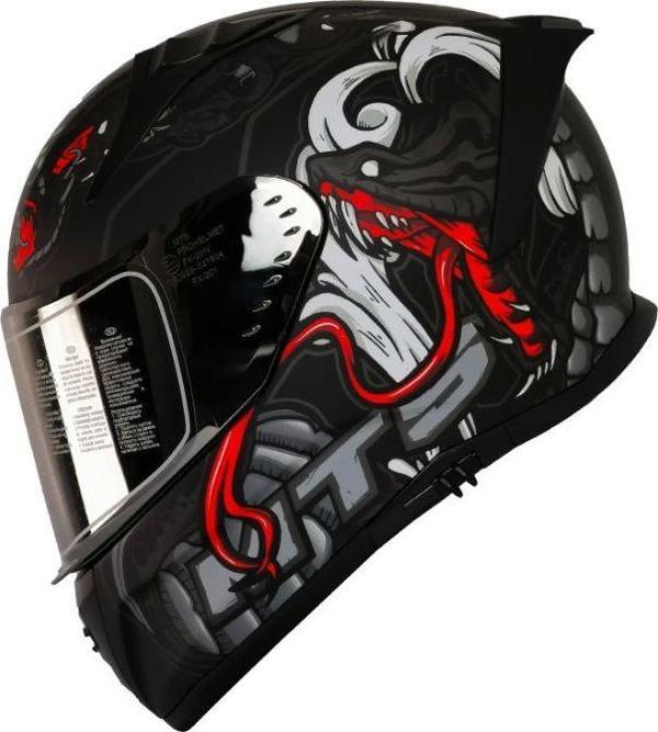 Motosiklet Kaskı Ece 22.R06 Sertifikalı Double Vizör Full Face Kask Myth Grey - Image 1