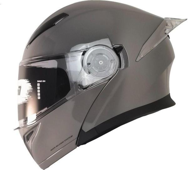 Motosiklet Çene Açılır Kask Ece 22.06 Sertifika Güneş Vizörü Yeni Sezon Kurye Motor Kaskı Nardo Gri - Image 1