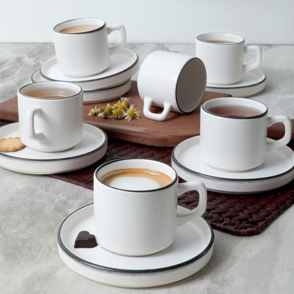 Keramika Simply Stackable Çay Takımı 12 Parça 6 Kişilik 19985 - Image 1