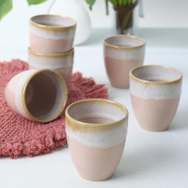 Keramika Shizen Pudra Latte Kupa 8 Cm 6 Adet Q38 - Image 1