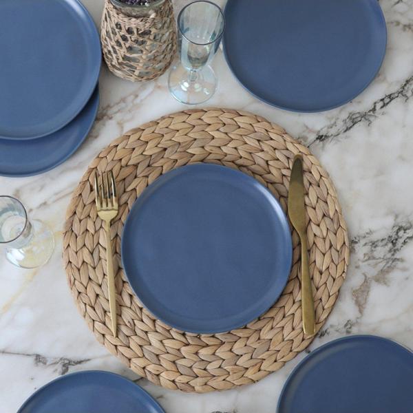 Keramika Mat Mavi Sardes Pasta Tabağı 22 Cm 6 Adet 399 - Image 1