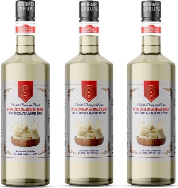 Nish Beyaz Çikolata Aromalı Şurup 3 x 700 ML - Pet Şişe - Image 1