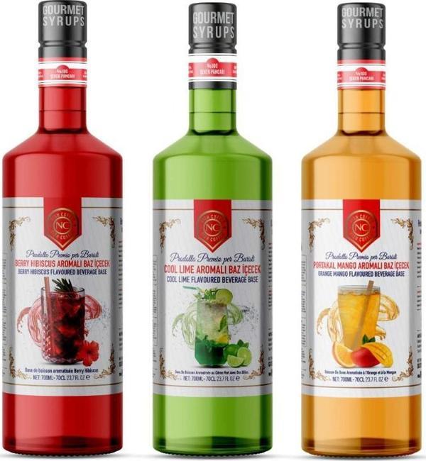Nish Cool Lime, Berry Hibiskus, Portakal Mango Aromalı Baz İçecek 3'lü Set (3x700 ML) - Pet Şişe - Image 1