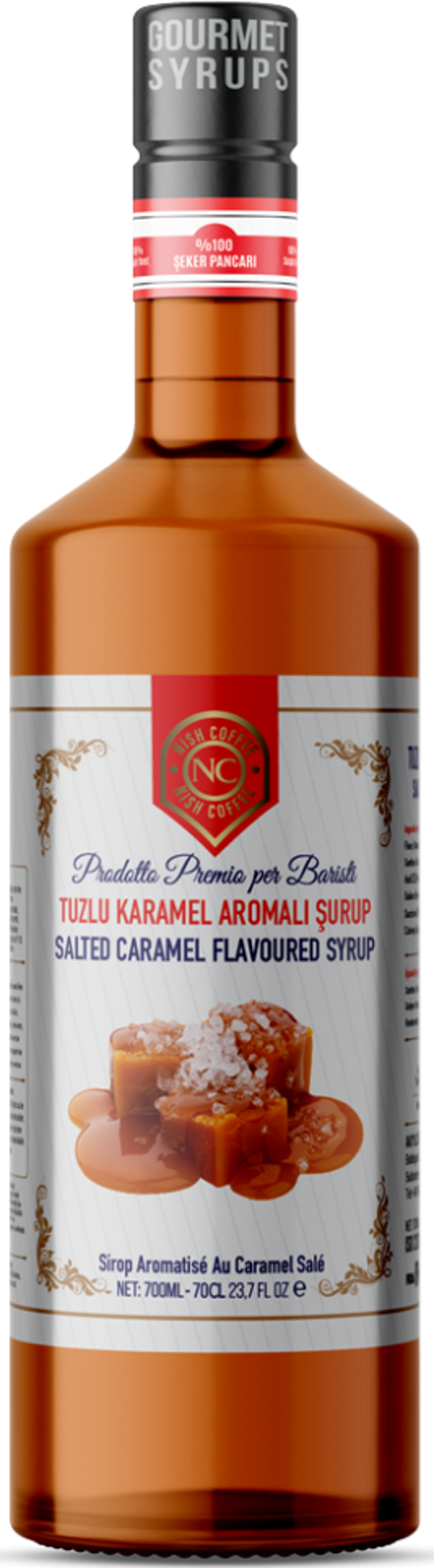 Nish Tuzlu Karamel Aromalı Şurup 700 ML-Pet Şişe - Image 1