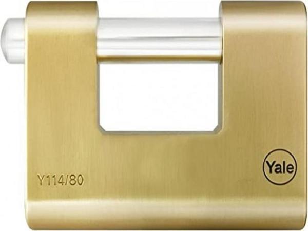 Yale 80 mm oval kayar pimli milli prinç sarı asma kilit - Image 1