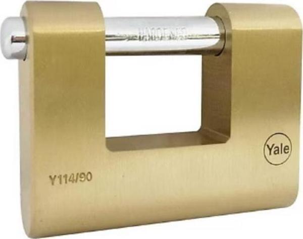 Yale 90 mm oval kayar pimli milli prinç sarı asma kilit - Image 1