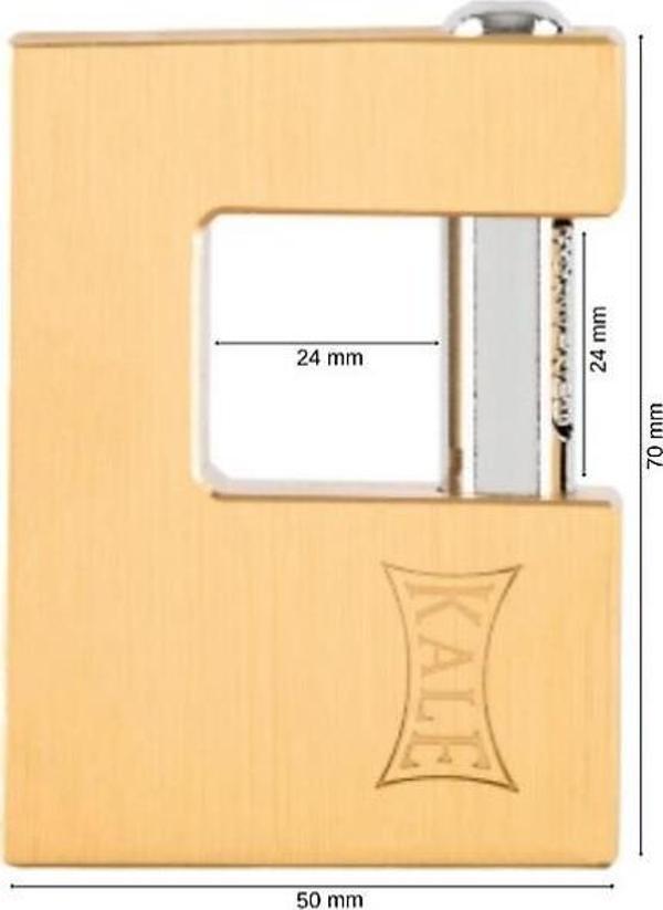 Kale 70 mm prinç kayar milli pimli sarı asma kilit - Image 1
