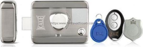 Kale Yeni SESSİZ + GÜVENLİ motorlu otomat - manyetik elektrikli trajlı apartman kapı kilidi + kartlı sistemi + trafosu - Image 1