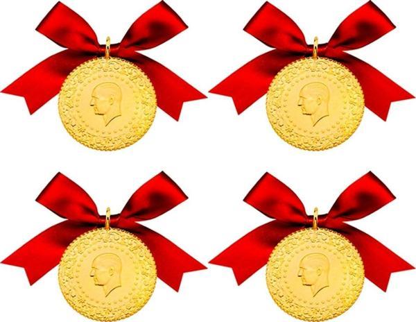 Sarrafiye-4 Adet Eski Tarihli Tam Altın - Image 1