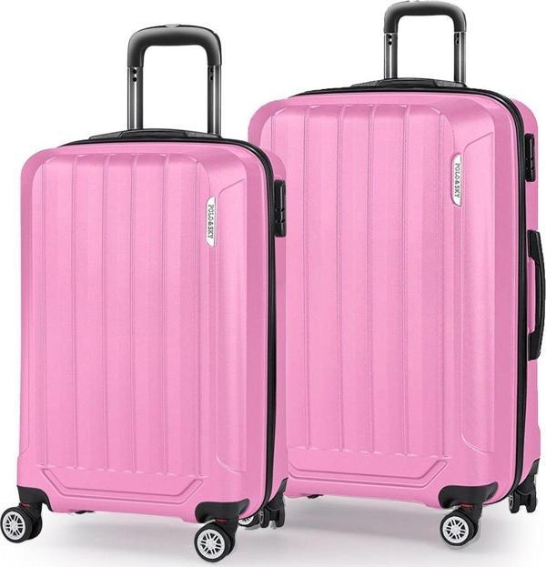 Spring Model Pembe Renk 2'li Valiz Seti Kabin + Orta - Image 1