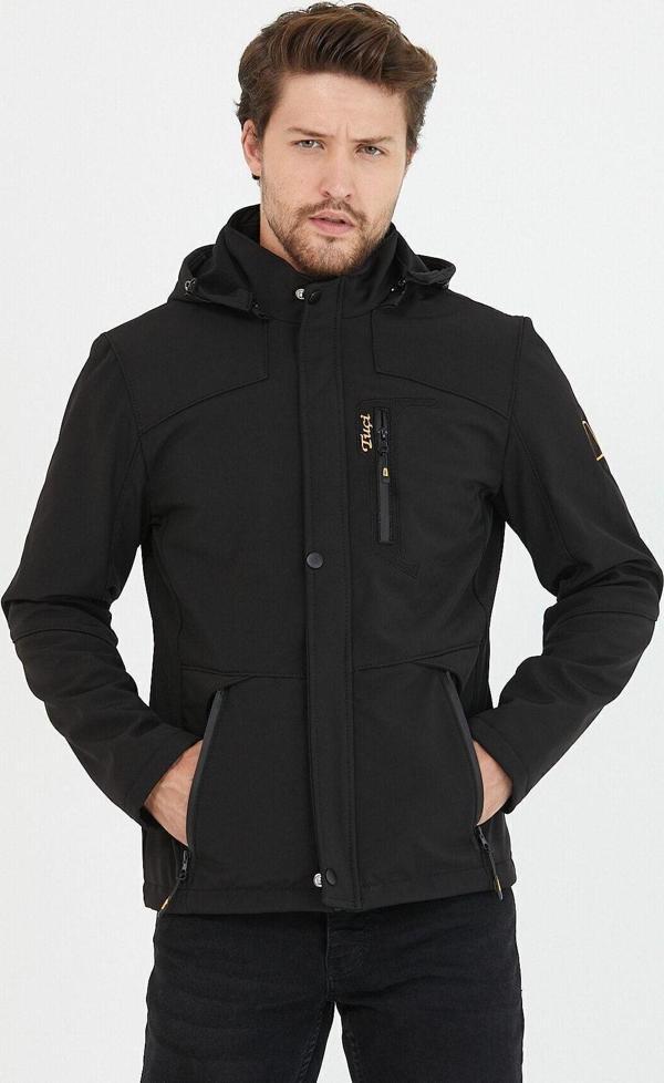Mero Life Su Ve Rüzgar Geçirmez Kürklü Softshell Siyah Erkek Mont - Image 1
